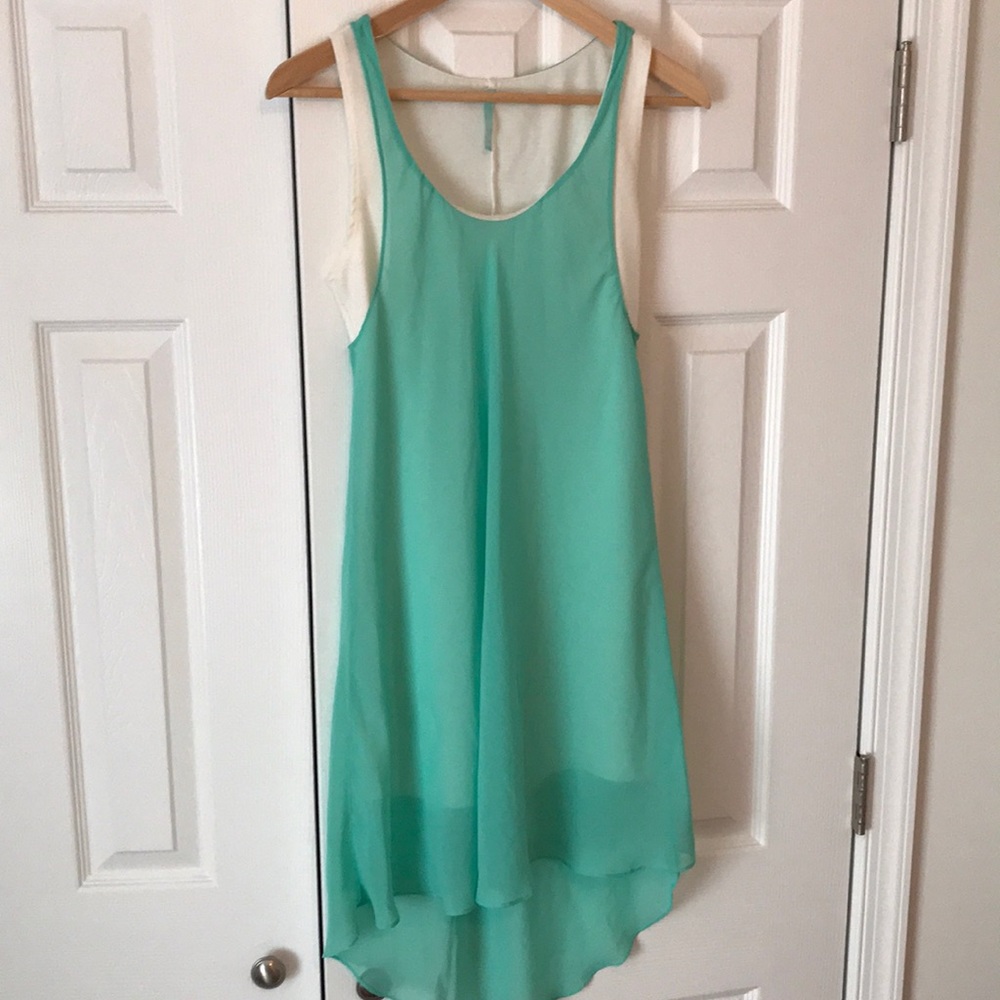 Sheer Teal High-Low Lulu's Dress